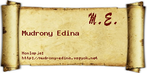 Mudrony Edina névjegykártya